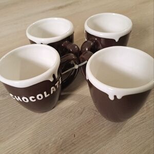 Potterybarn Chocolate 4 piece mugs
